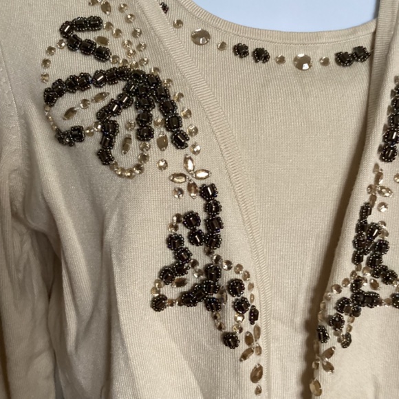 NWT Vintage beaded sweater set. Sleeveless shell with cardigan BCBGMaxAzria MED - Picture 4 of 16